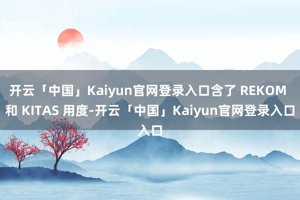 开云「中国」Kaiyun官网登录入口含了 REKOM 和 KITAS 用度-开云「中国」Kaiyun官网登录入口