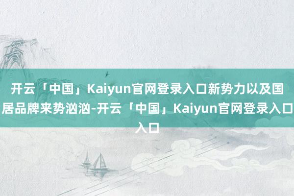 开云「中国」Kaiyun官网登录入口新势力以及国居品牌来势汹汹-开云「中国」Kaiyun官网登录入口